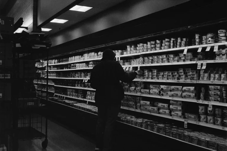 Food Products Grocery Items Organized Shelves