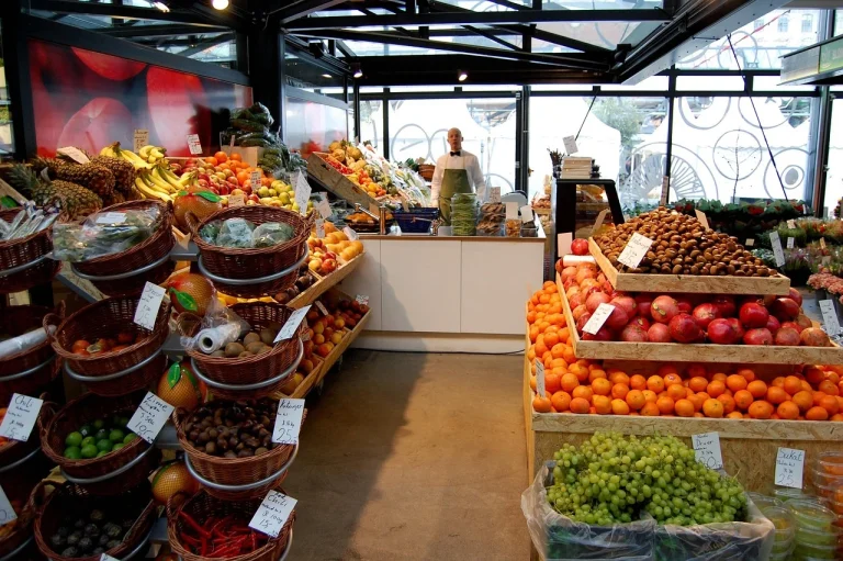 Grocery Store Shelves Food Display