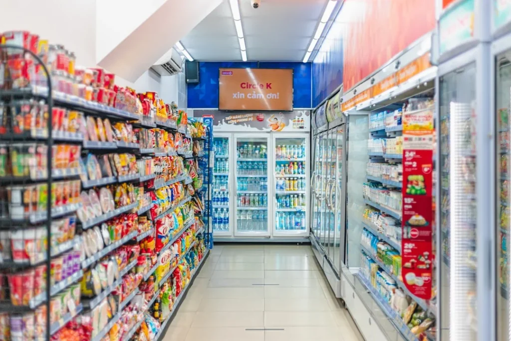 Minimarket Interior Store Shelves Retail Display