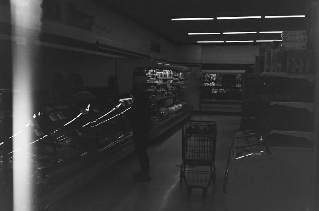 Minimarket Shelves Empty Store