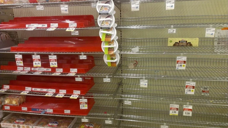 Retail Store Empty Shelves
