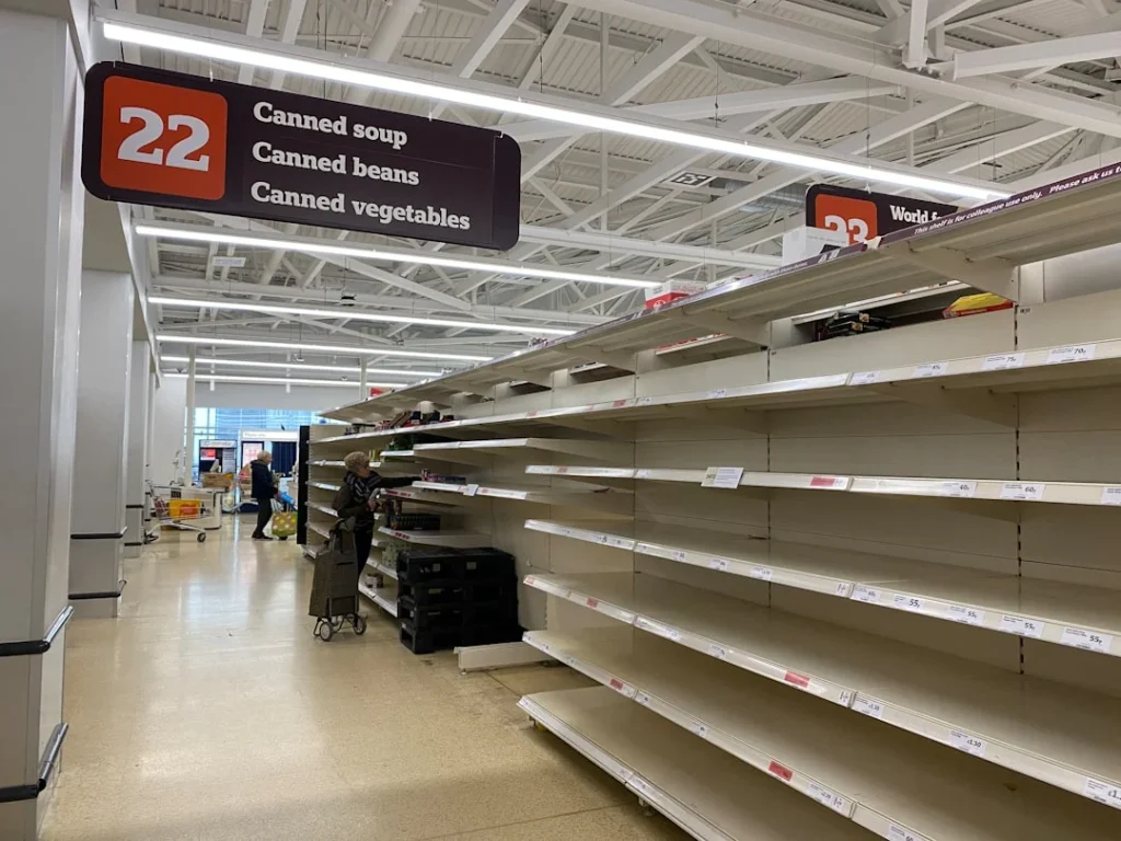 Supermarket Shelves Empty Store