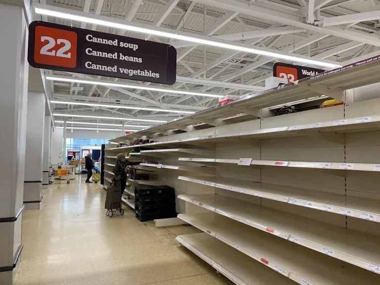 Supermarket Shelves Empty Store