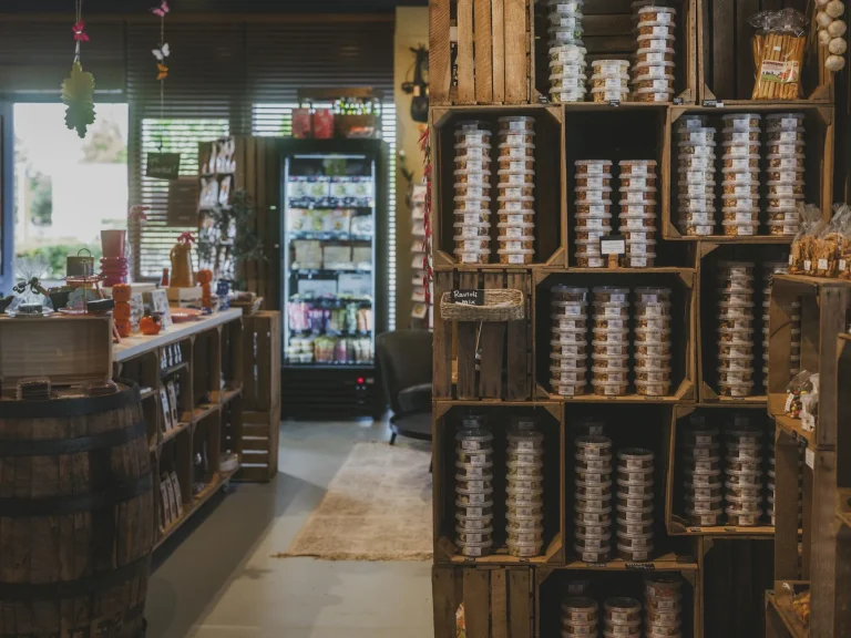 Wooden Shelves Cozy Shop