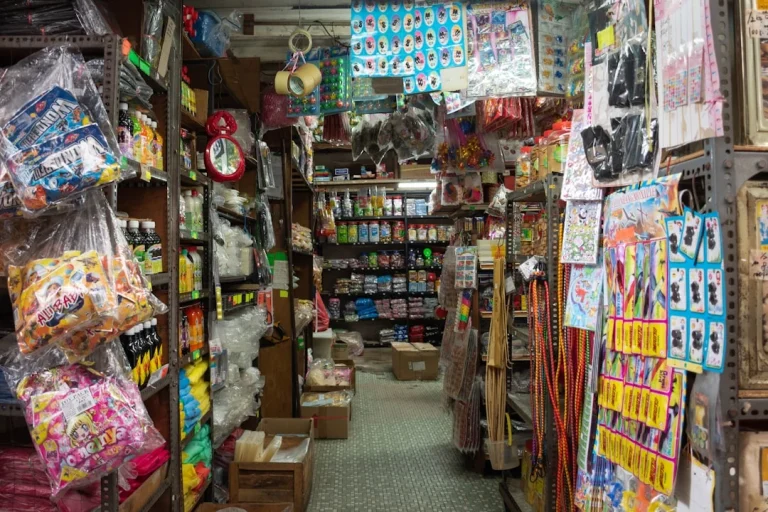 Wooden Shelves Grocery Store Market